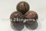 CDN1130 30mm round leopard skin jasper decorations wholesale