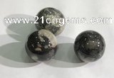 CDN1143 30mm round silver leaf jasper decorations wholesale