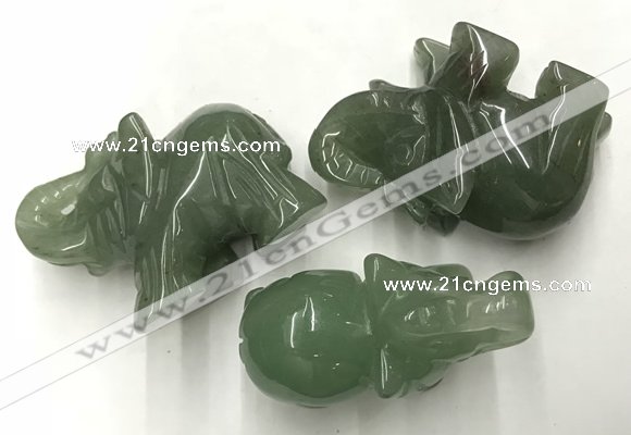 CDN419 25*50*35mm elephant green aventurine decorations wholesale