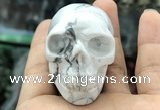 CDN562 35*50*40mm skull white howlite decorations wholesale