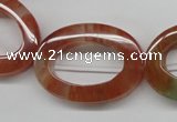 CDQ55 15.5 inches 25*35mm oval donut natural red quartz beads wholesale