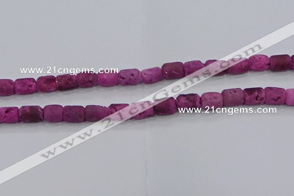 CDQ604 8 inches 6*8mm drum druzy quartz beads wholesale