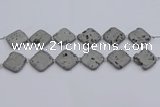 CDQ660 8 inches 25*25mm diamond druzy quartz beads wholesale