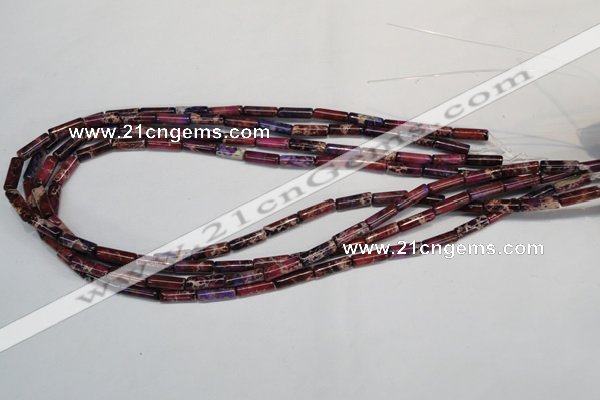 CDT376 15.5 inches 4*12mm tube dyed aqua terra jasper beads