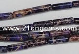CDT377 15.5 inches 4*12mm tube dyed aqua terra jasper beads