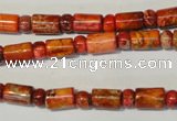 CDT505 15.5 inches 3*6mm rondelle & 6*9mm tube dyed aqua terra jasper beads