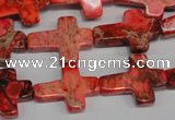 CDT566 15.5 inches 15*20mm cross dyed aqua terra jasper beads