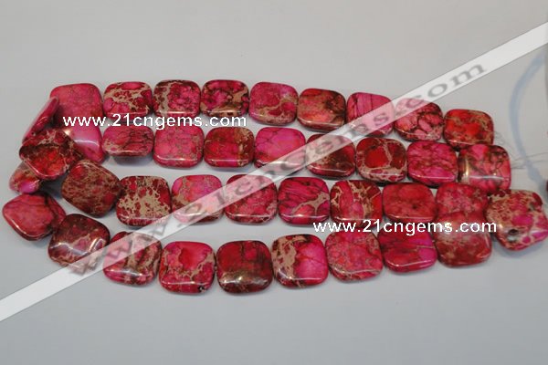 CDT625 15.5 inches 20*20mm square dyed aqua terra jasper beads