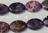 CDT711 15.5 inches 13*18mm oval dyed aqua terra jasper beads
