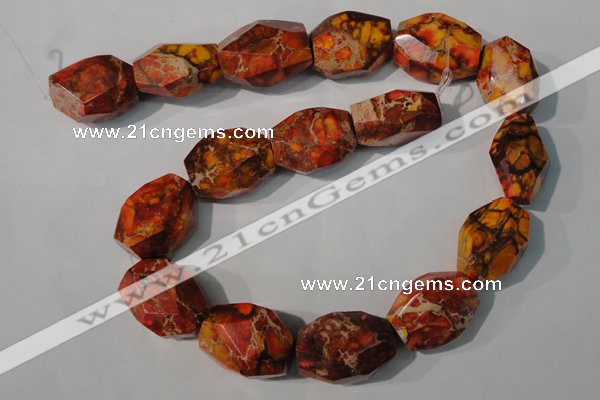 CDT748 15.5 inches 18*25mm faceted nuggets dyed aqua terra jasper beads
