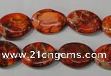 CDT751 15.5 inches 13*18mm oval dyed aqua terra jasper beads