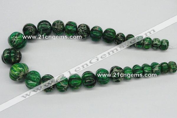 CDT76 15.5 inches multi sizes pumpkin dyed aqua terra jasper beads