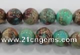 CDT805 15.5 inches 12mm round dyed aqua terra jasper beads wholesale
