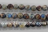 CDT812 15.5 inches 6mm round dyed aqua terra jasper beads wholesale