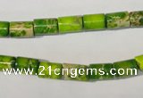 CDT919 15.5 inches 6*8mm tube dyed aqua terra jasper beads