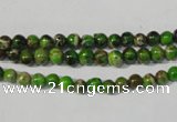CDT920 15.5 inches 4mm round dyed aqua terra jasper beads