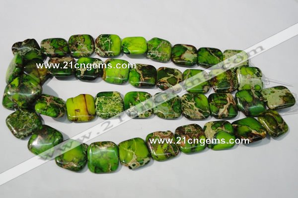CDT947 15.5 inches 20*20mm square dyed aqua terra jasper beads