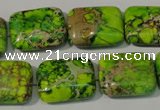 CDT949 15.5 inches 15*20mm rectangle dyed aqua terra jasper beads