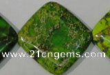 CDT951 15.5 inches 35*35mm diamond dyed aqua terra jasper beads