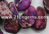 CDT981 15 inches 15*20mm – 25*48mm freeform dyed aqua terra jasper beads