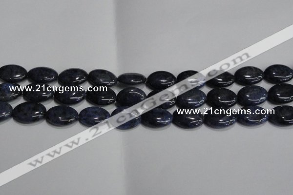 CDU212 15.5 inches 13*18mm oval matte blue dumortierite beads