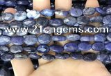 CDU216 15.5 inches 8*12mm faceted oval blue dumortierite beads