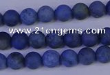 CDU301 15.5 inches 6mm round matte blue dumortierite beads