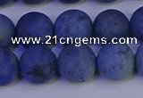 CDU304 15.5 inches 12mm round matte blue dumortierite beads