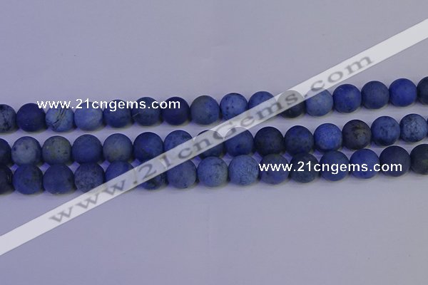 CDU304 15.5 inches 12mm round matte blue dumortierite beads