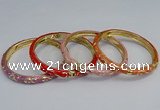CEB101 6mm width gold plated alloy with enamel bangles wholesale
