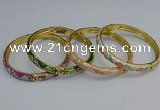 CEB105 7mm width gold plated alloy with enamel bangles wholesale