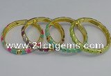 CEB54 7mm width gold plated alloy with enamel bangles wholesale