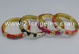 CEB60 9mm width gold plated alloy with enamel bangles wholesale