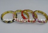 CEB61 9mm width gold plated alloy with enamel bangles wholesale
