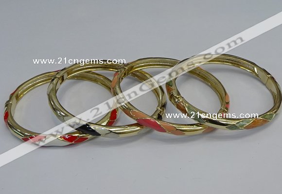 CEB99 6mm width gold plated alloy with enamel bangles wholesale