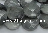 CEE38 15.5 inches 20mm faceted coin eagle eye jasper beads wholesale