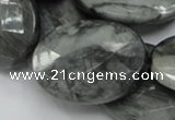 CEE44 15.5 inches 30*40mm faceted oval eagle eye jasper beads