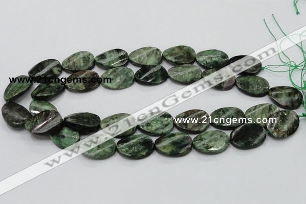 CEM25 15.5 inches 18*25mm twisted oval emerald gemstone beads