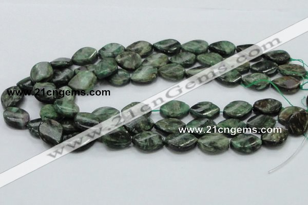 CEM28 15.5 inches 15*20mm twisted teardrop emerald gemstone beads
