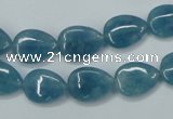 CEQ101 15.5 inches 10*14mm flat teardrop blue sponge quartz beads