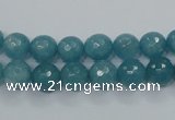 CEQ14 15.5 inches 8mm faceted round blue sponge quartz beads