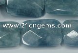 CEQ237 15.5 inches 22*30mm faceted rectangle blue sponge quartz beads