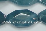 CEQ248 15.5 inches 20*35mm faceted octagonal blue sponge quartz beads