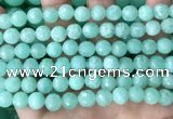 CEQ312 15.5 inches 8mm faceted round green sponge quartz beads