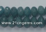 CEQ35 15.5 inches 8*12mm faceted rondelle blue sponge quartz beads
