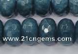 CEQ38 15.5 inches 13*18mm faceted rondelle blue sponge quartz beads