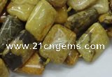 CFA53 15.5 inches 13*18mm rectangle yellow chrysanthemum agate beads
