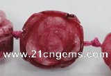 CFG1171 15.5 inches 35mm carved flower plated agate gemstone beads