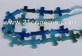 CFG1234 15.5 inches 32*45mm - 35*48mm cross dragon veins agate beads