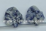 CFG15 15.5 inches 20*26mm carved leaf sodalite gemstone beads